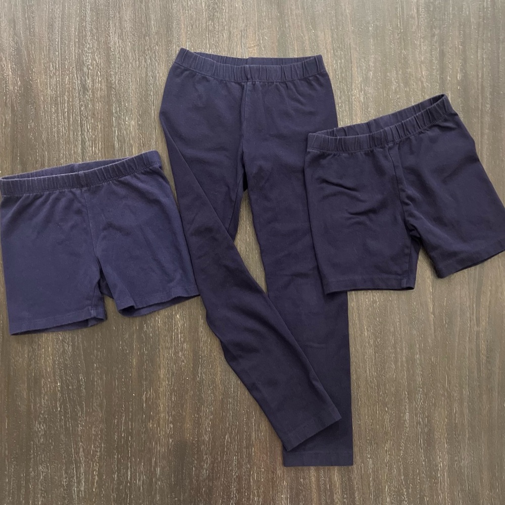 Gymboree Girls Navy 1 Leggings and 2 Shorts  Small (5/6)